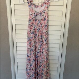 Tahari Floral girls jumpsuit in Pink and Blue